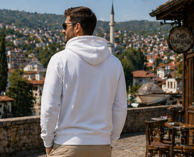 Men's Premium Organic Hoodie – Dolazi Bosna Ponosna | Frontprint