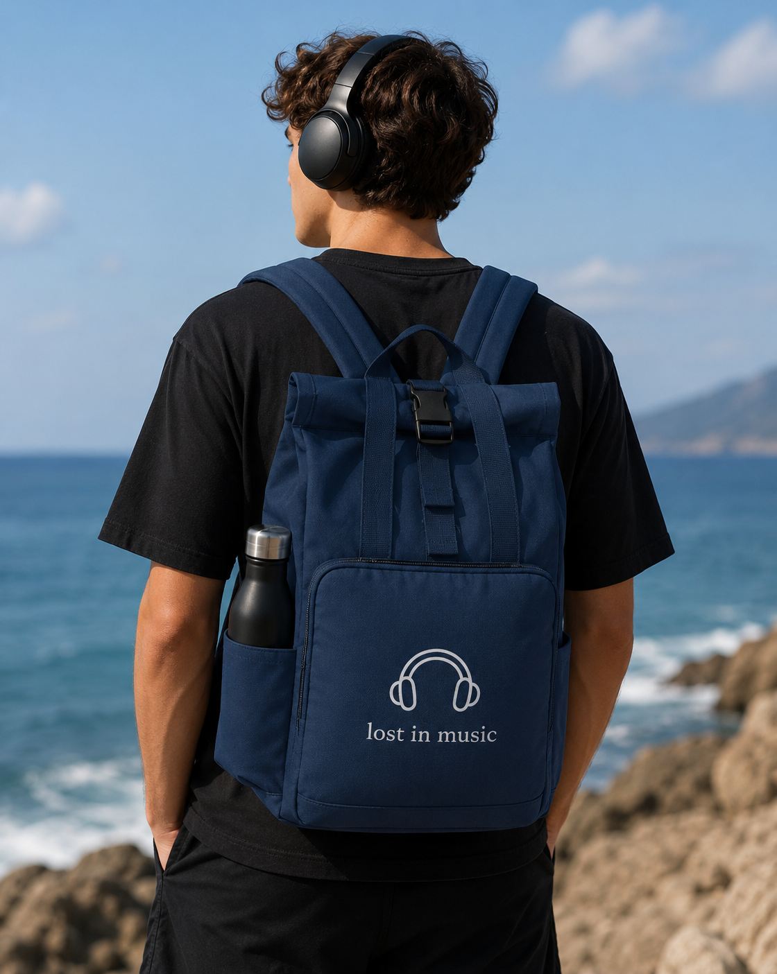 Rucksack mit Seitentasche Lost in Music