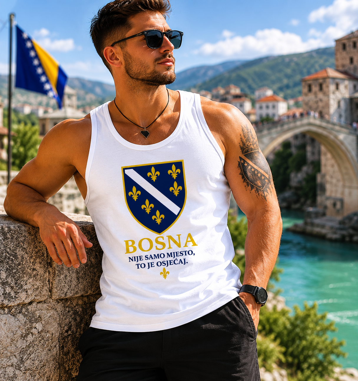 Herren Basic Tank Top Bosna Nije Samo Mjesto, To Je Osjećaj