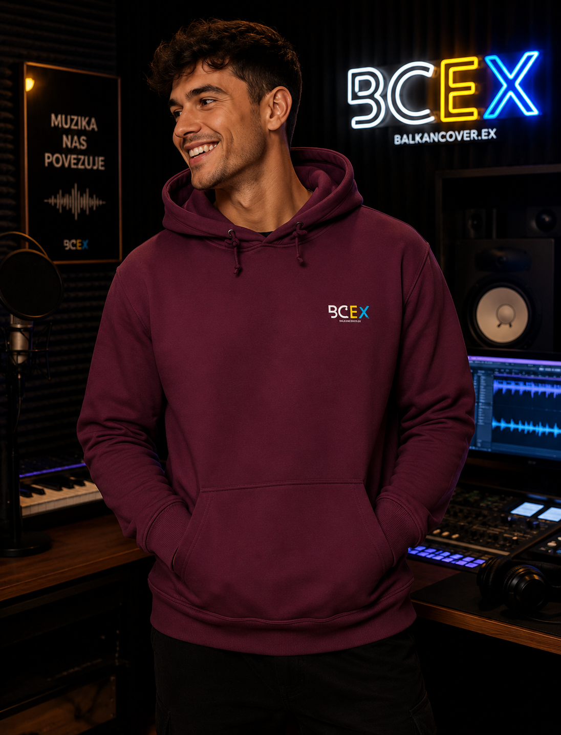 Herren Premium Bio Hoodie BCEX | Links Brust
