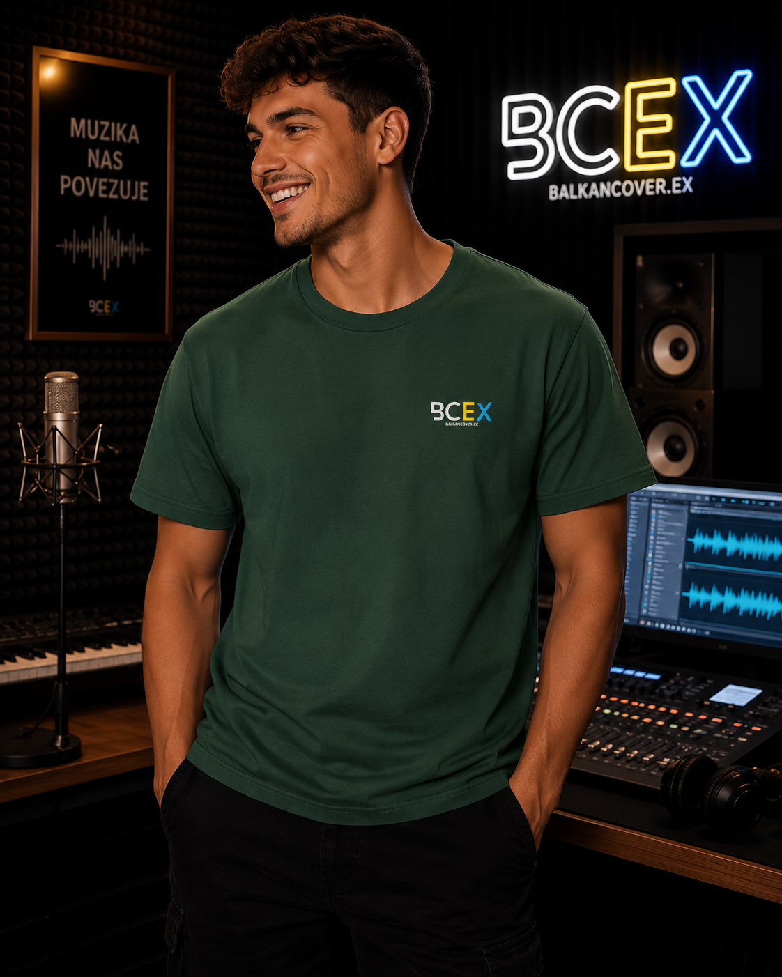 Herren Heavy Cotton T-Shirt BCEX | Links Brust