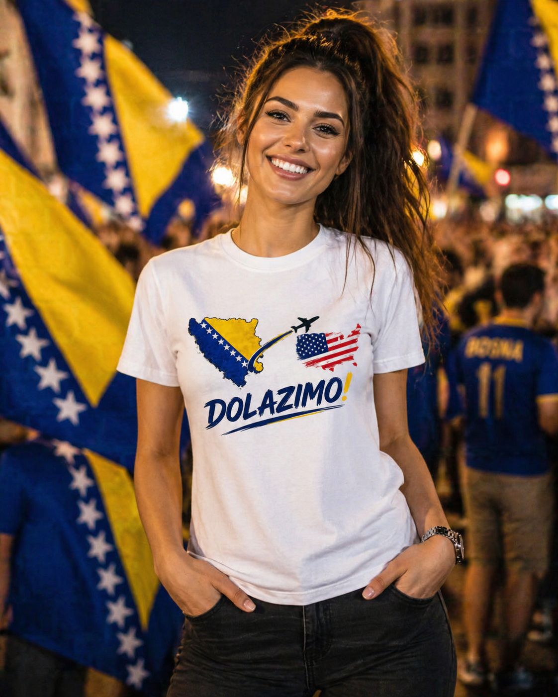 Women's Premium Organic T-Shirt - Dolazi Bosna | Front Print