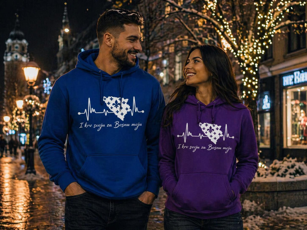 Men's Premium Organic Hoodie Bosnia – Bosna Heartbeat | Front Print