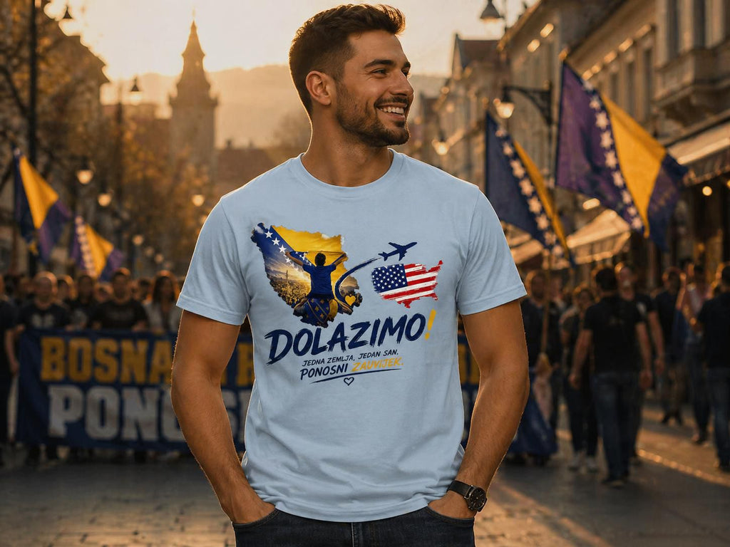 Men's Heavy Cotton T-Shirt - Dolazi Bosna Ponosna | Front Print
