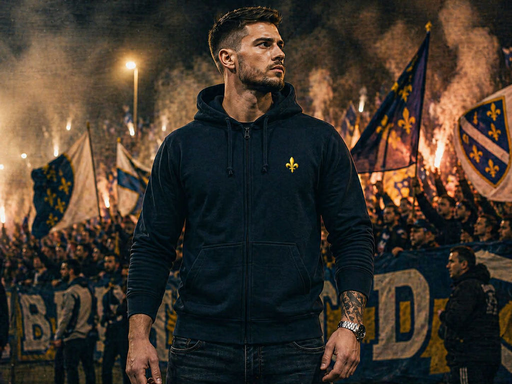 Men's Zip-Up Hoodie - Bosnia | Ljiljan
