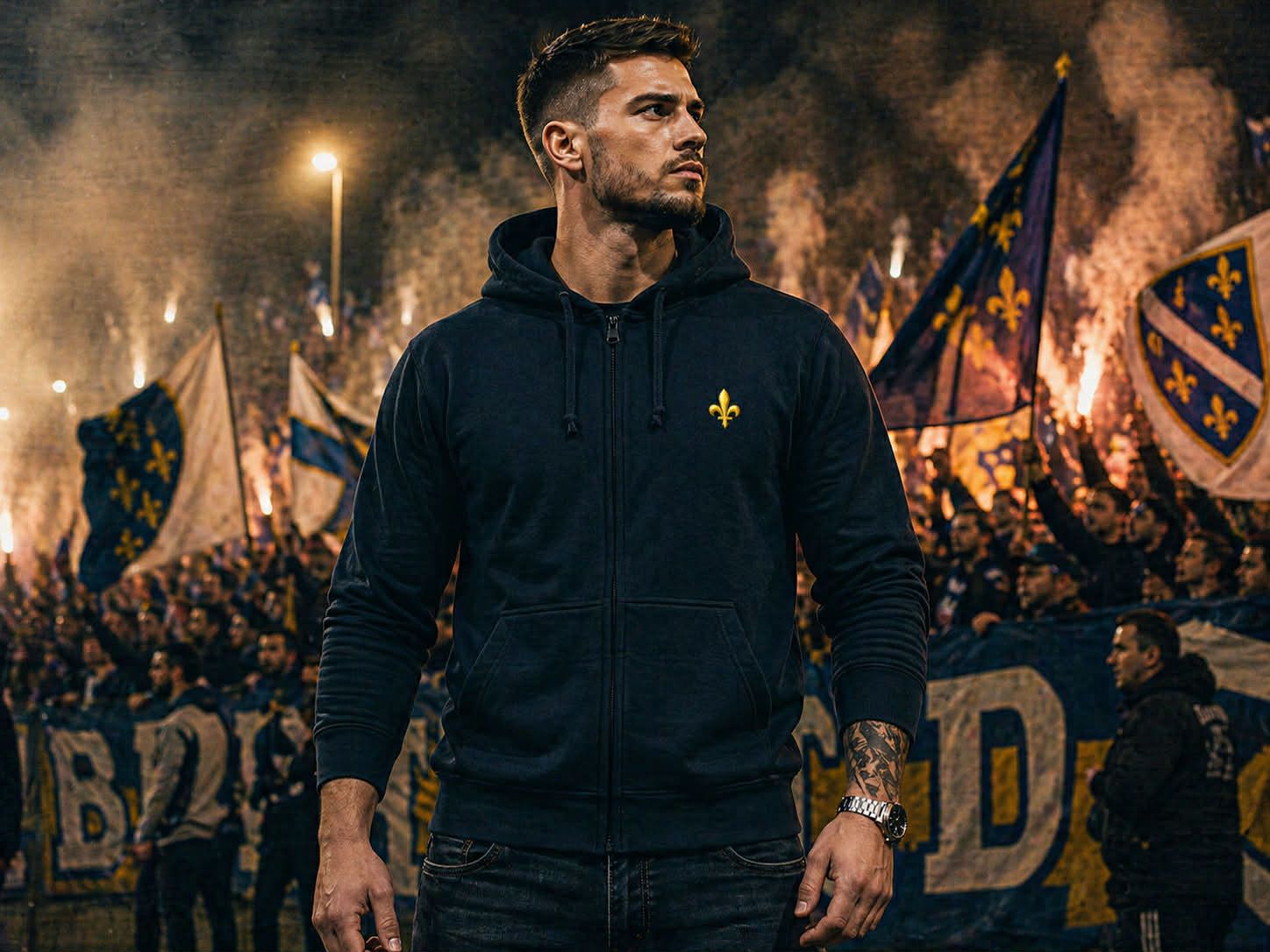 Men's Zip-Up Hoodie - Bosnia | Ljiljan