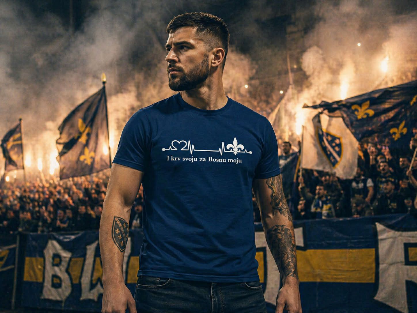 Men's Heavy Cotton T-Shirt – For My Bosnia | Frontprint