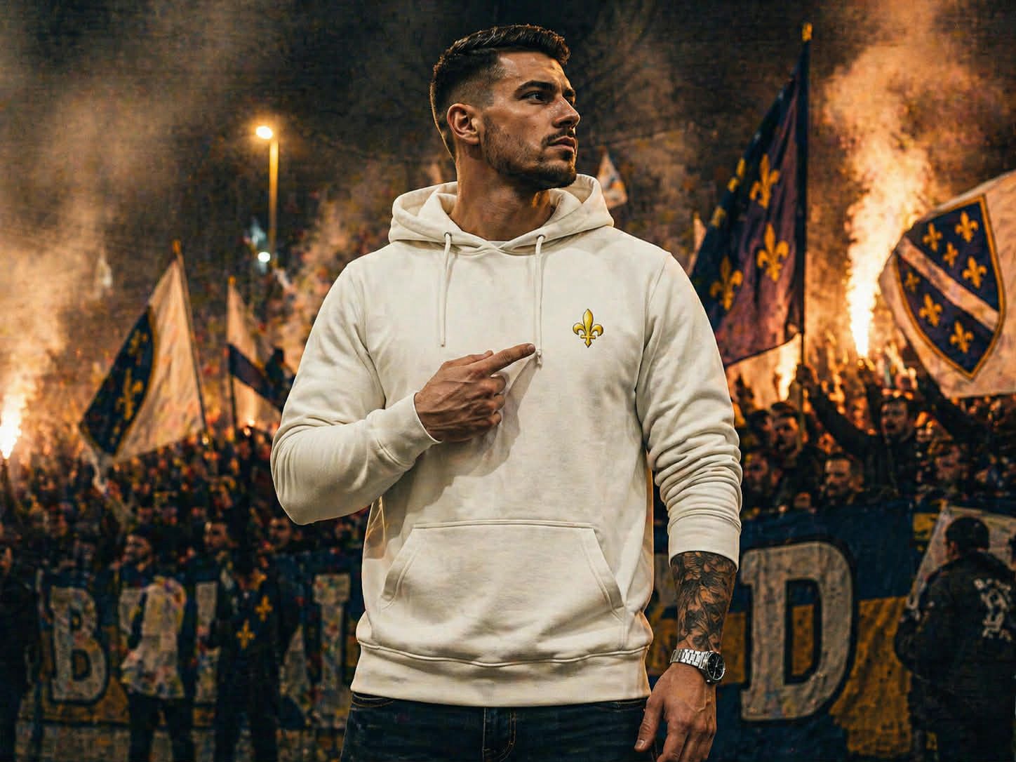 Men's Premium Organic Hoodie - Bosnia | Ljiljan