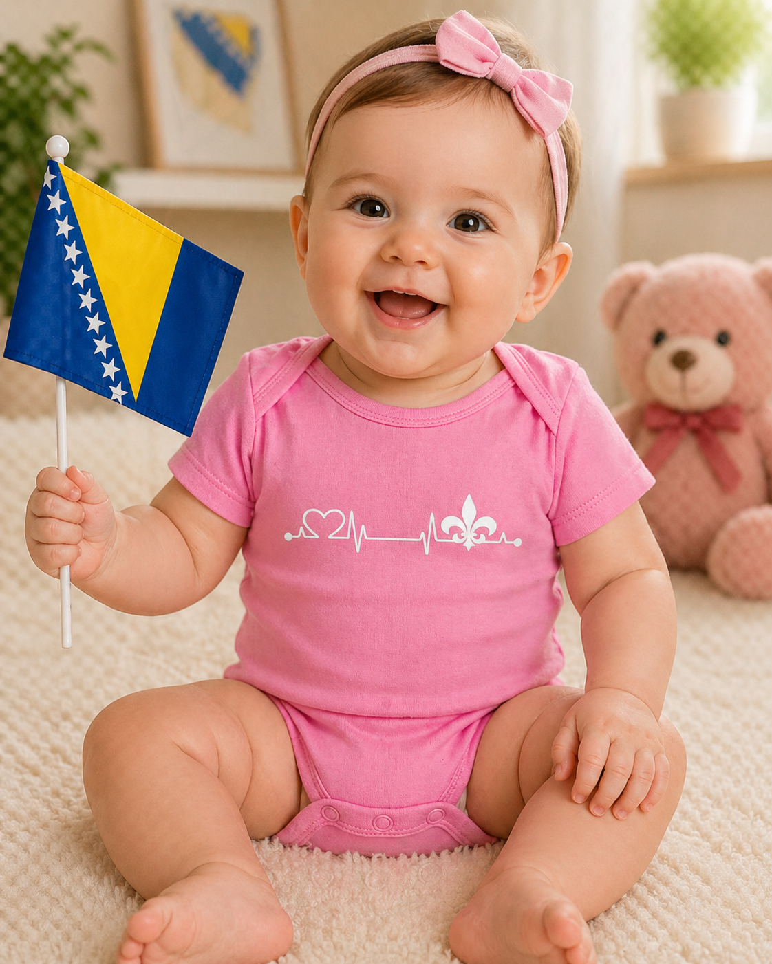 Children's Organic Bodysuit – Heart of Bosnia | Front Print