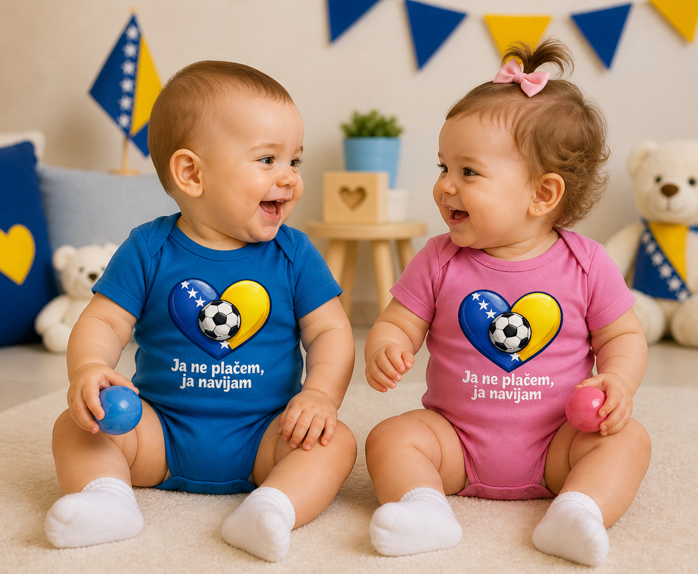 Kids Organic Bodysuit - No, I'm not crying, I'm cheering | Frontprint
