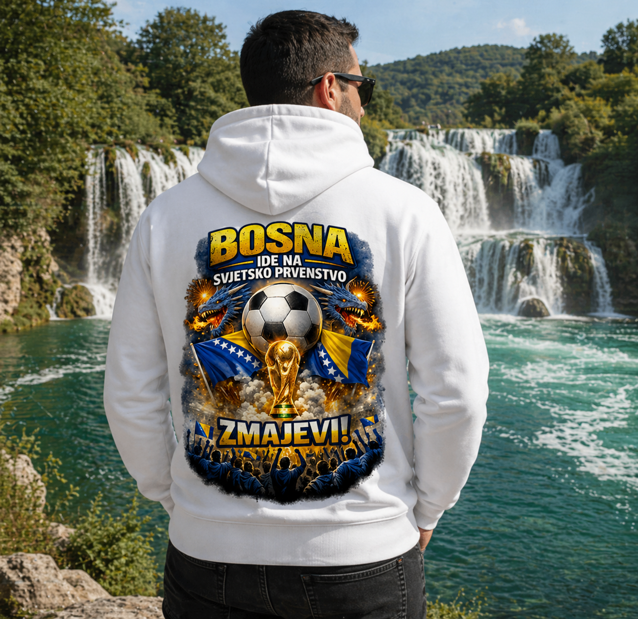 Men's Zipper Hoodie – Zmajevi World Cup 2026 | Back Print