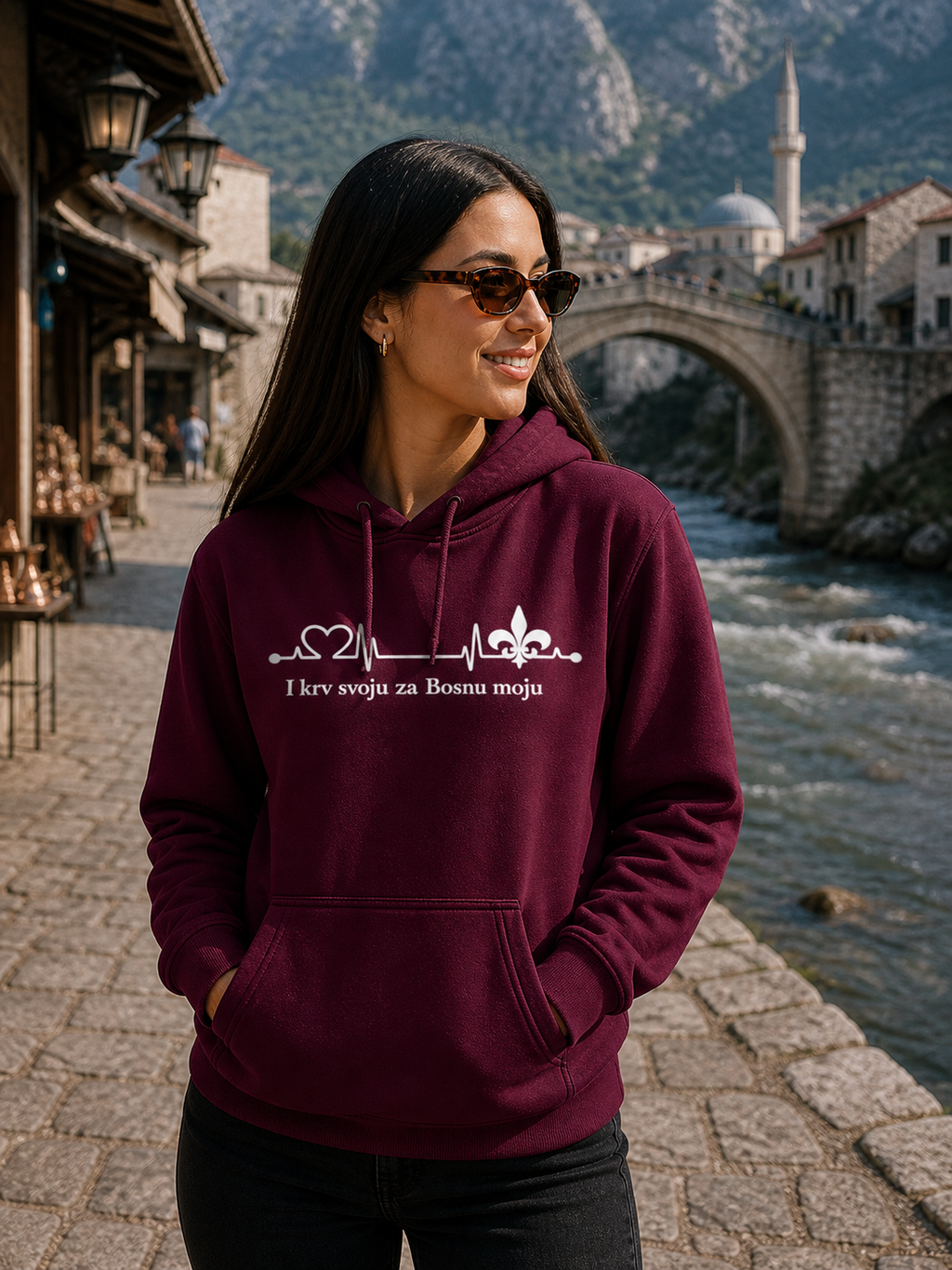 Women's Premium Organic Hoodie - To My Bosnia | Frontprint