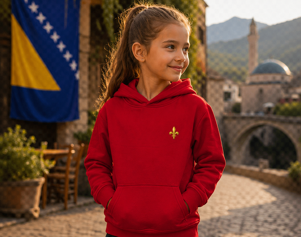 Kinder Premium Bio Hoodie - Bosnien | Ljiljan