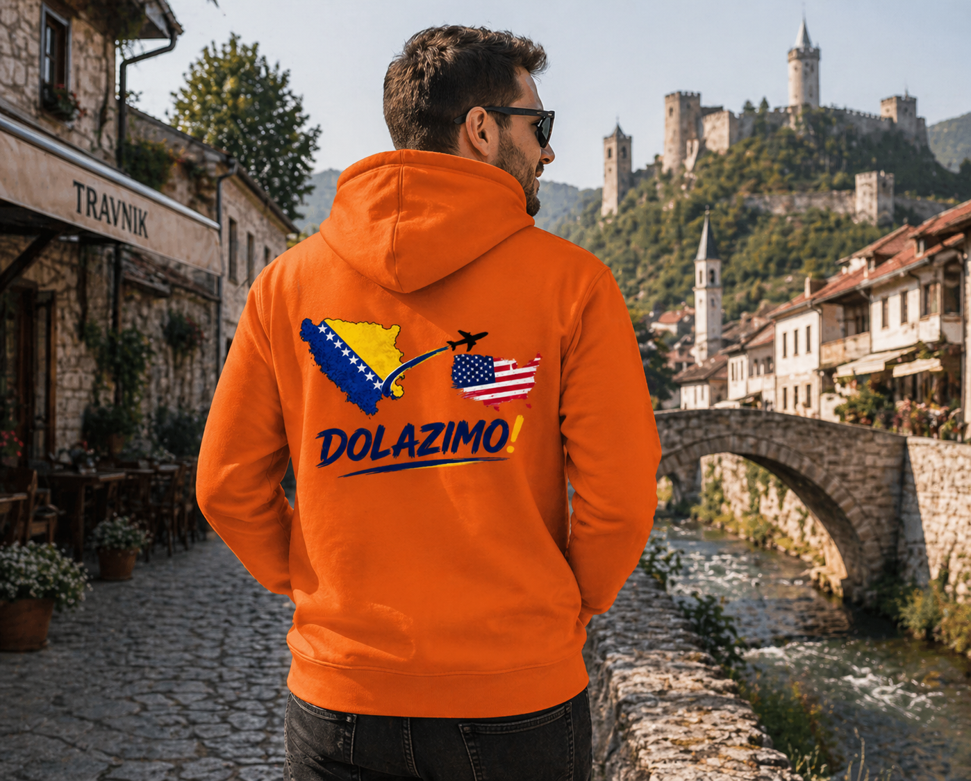 Men's Premium Organic Hoodie – Dolazi Bosna | Backprint