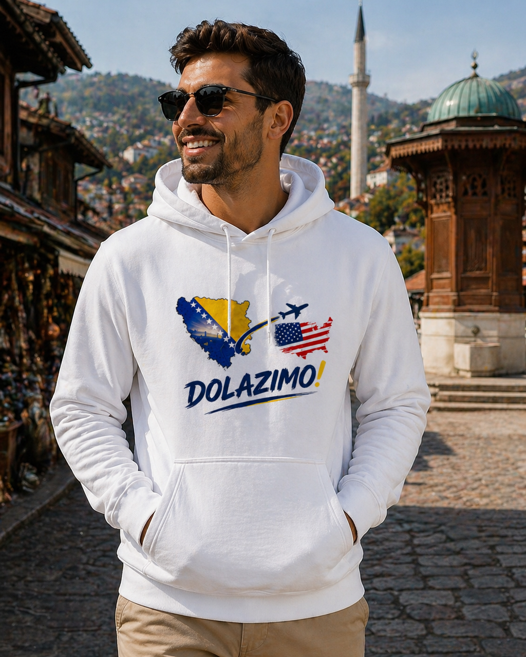Men's Premium Organic Hoodie – Dolazi Bosna | Frontprint