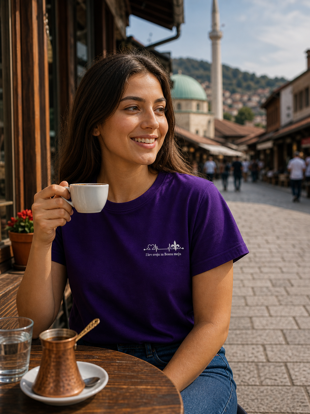 Women's Premium Organic T-Shirt – Za Bosnu Moju | Left Chest