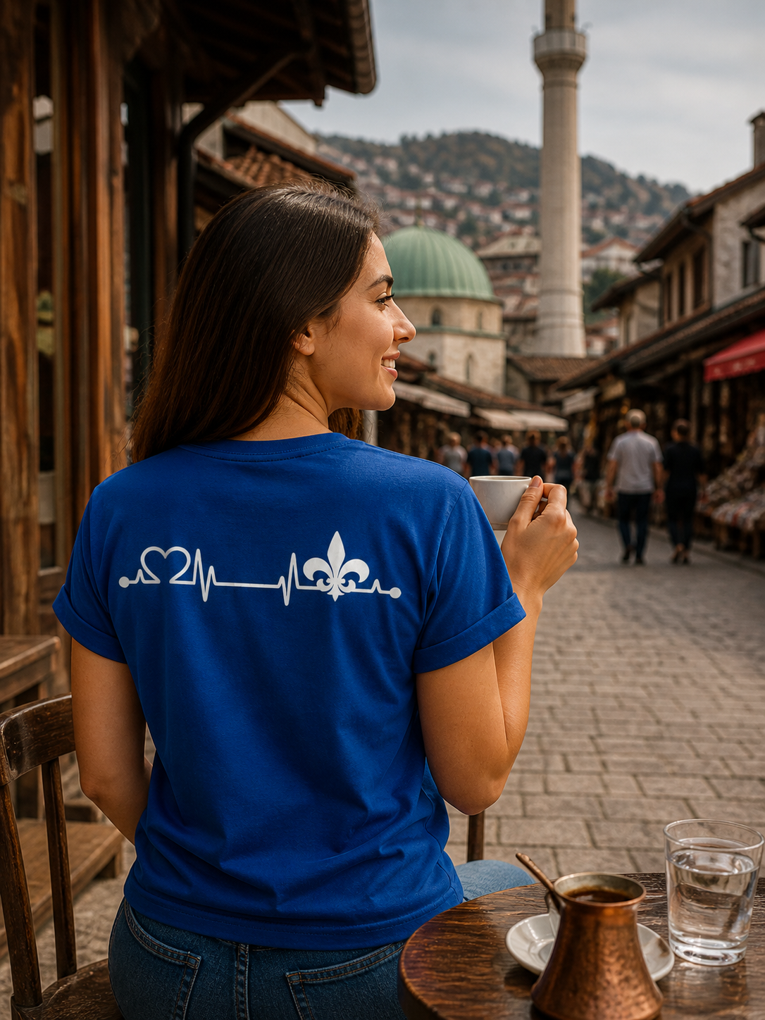 Women's Premium Organic T-Shirt - Srce Bosne | Back Print