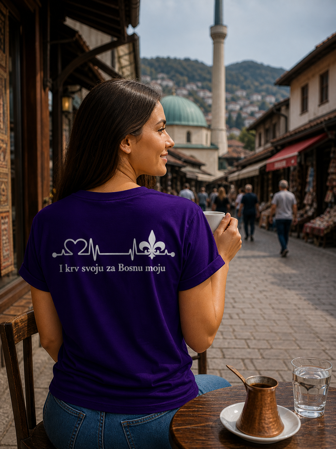Women's Premium Organic T-Shirt – For My Bosnia | Back Print