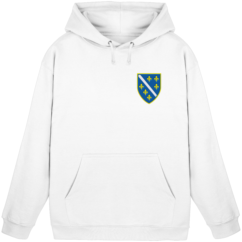Bosnisches Wappen – Heimatliebe mit Stolz | Premium Stickerei - Basic Unisex Hoodie