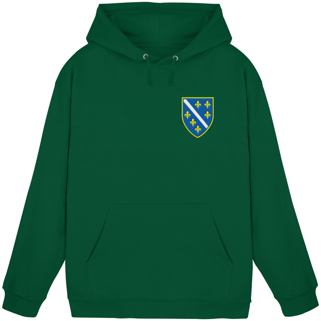 Bosnisches Wappen – Heimatliebe mit Stolz | Premium Stickerei - Basic Unisex Hoodie