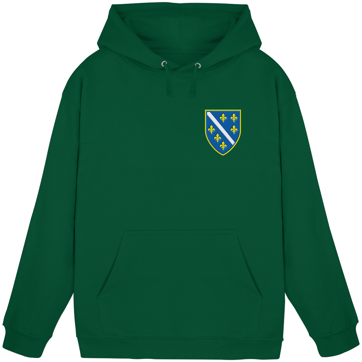 Bosnisches Wappen – Heimatliebe mit Stolz | Premium Stickerei - Basic Unisex Hoodie