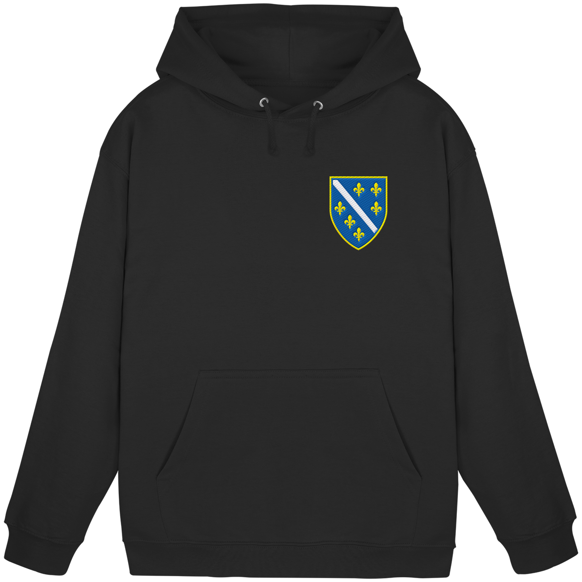Bosnisches Wappen – Heimatliebe mit Stolz | Premium Stickerei - Basic Unisex Hoodie