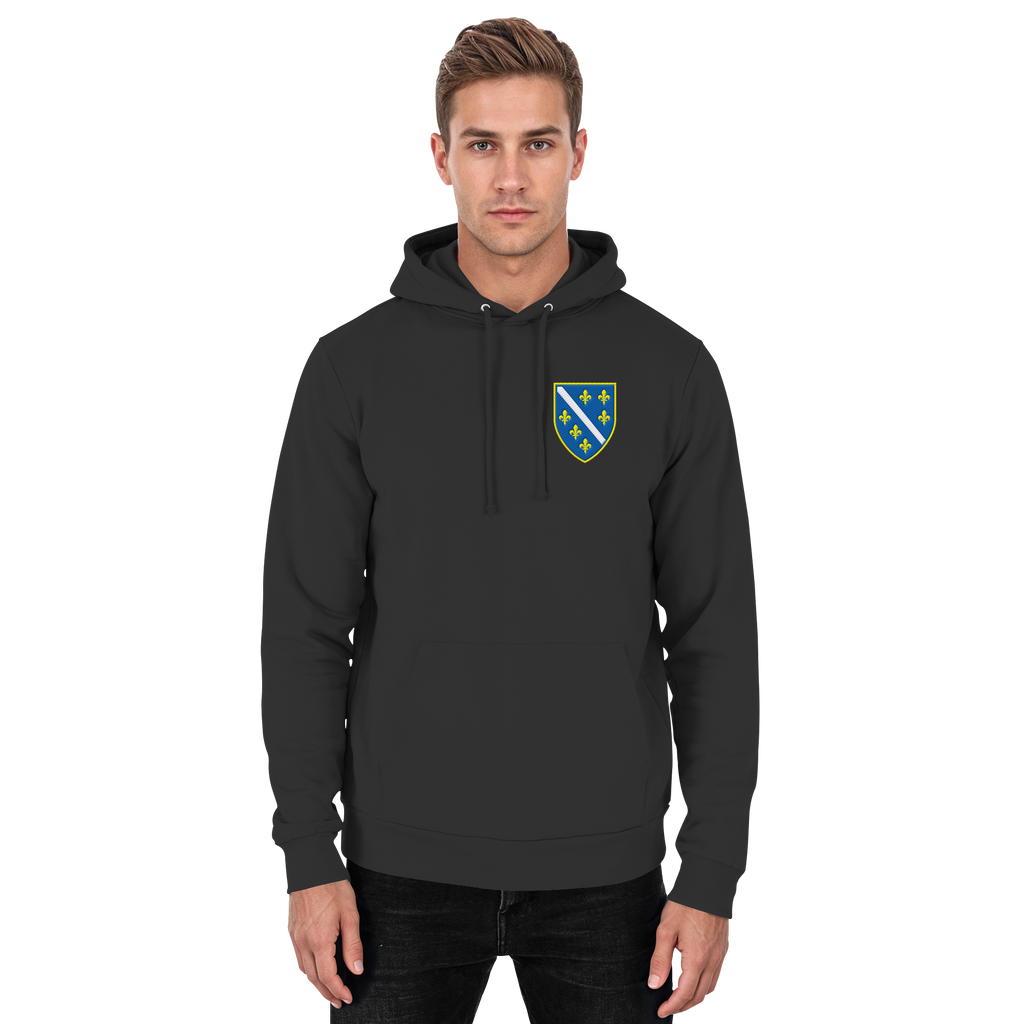 Bosnisches Wappen – Heimatliebe mit Stolz | Premium Stickerei - Basic Unisex Hoodie
