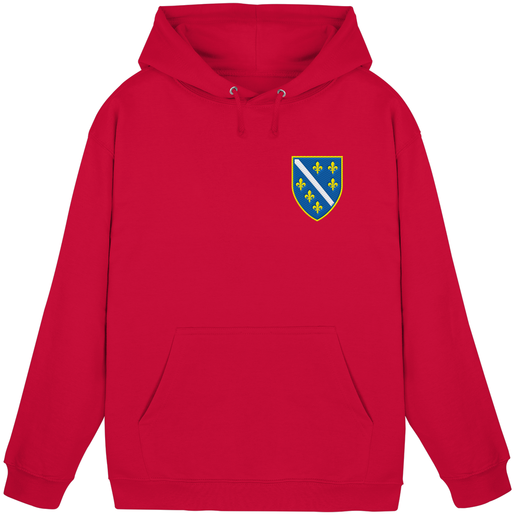 Bosnisches Wappen – Heimatliebe mit Stolz | Premium Stickerei - Basic Unisex Hoodie