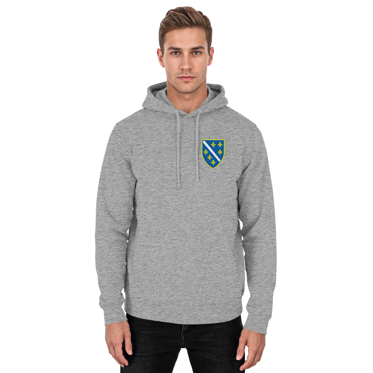 Bosnisches Wappen – Heimatliebe mit Stolz | Premium Stickerei - Basic Unisex Hoodie