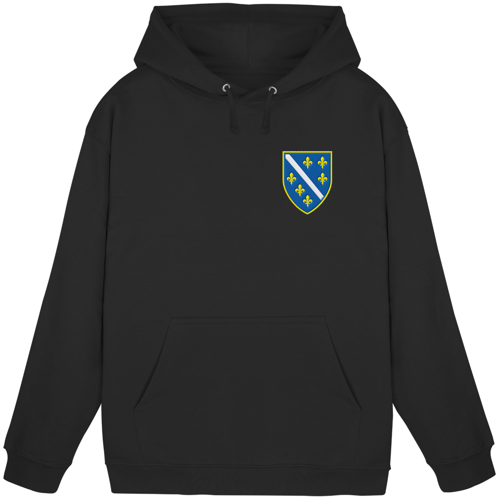 Bosnisches Wappen – Heimatliebe mit Stolz | Premium Stickerei - Basic Unisex Hoodie