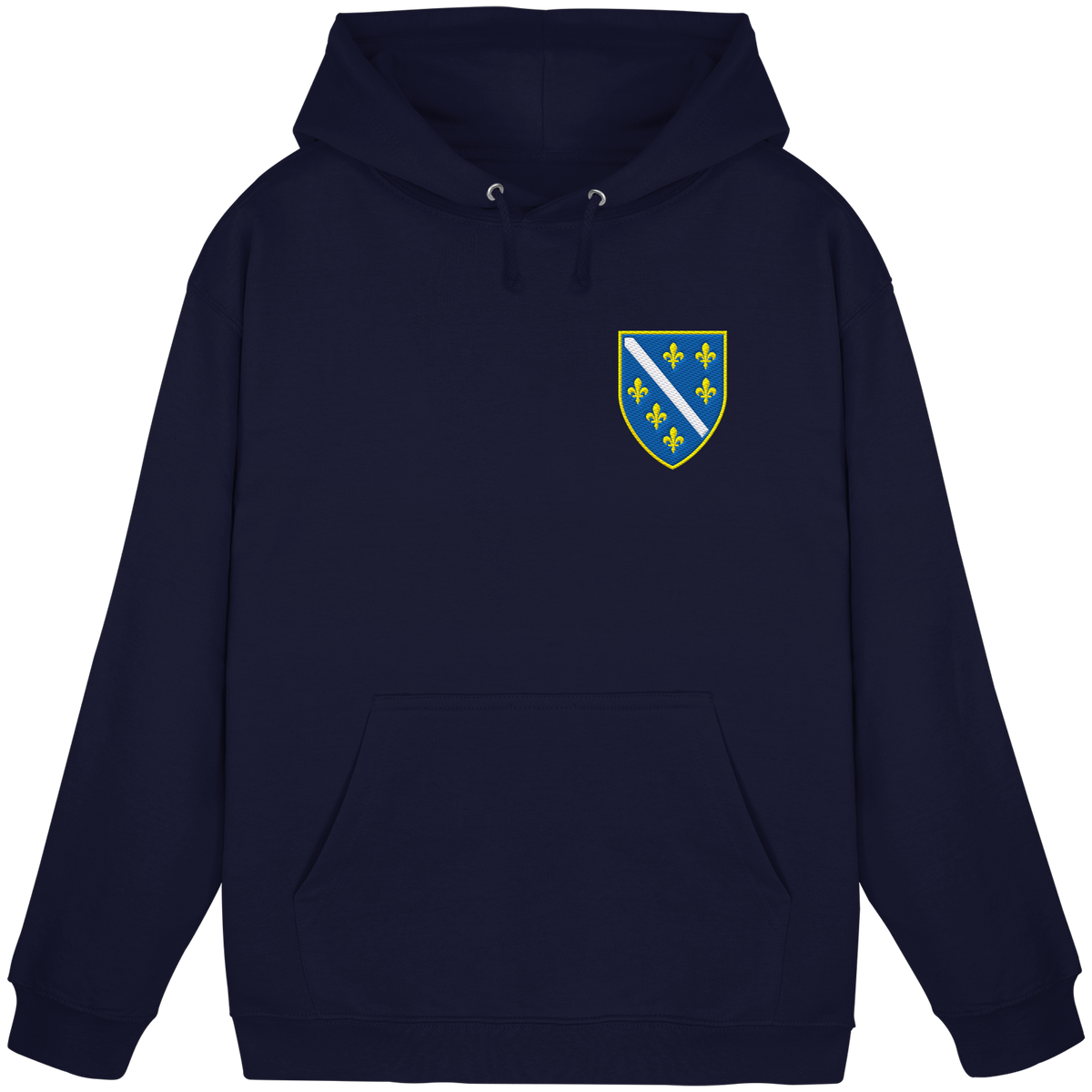 Bosnisches Wappen – Heimatliebe mit Stolz | Premium Stickerei - Basic Unisex Hoodie