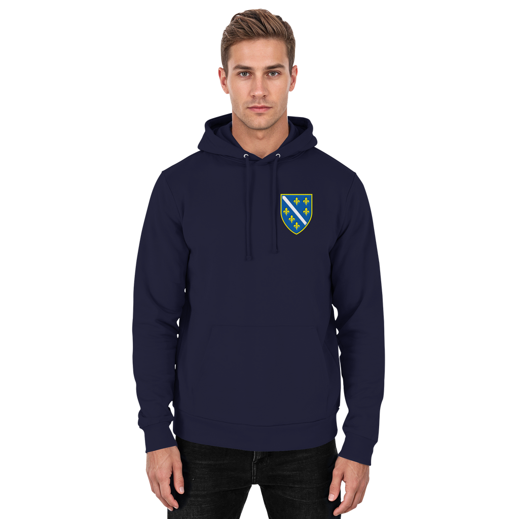 Bosnisches Wappen – Heimatliebe mit Stolz | Premium Stickerei - Basic Unisex Hoodie