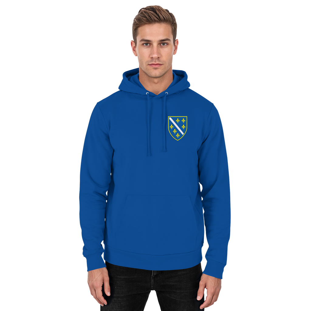 Bosnisches Wappen – Heimatliebe mit Stolz | Premium Stickerei - Basic Unisex Hoodie
