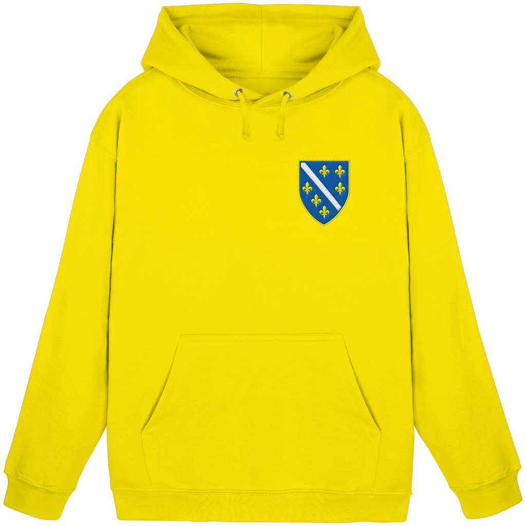 Bosnisches Wappen – Heimatliebe mit Stolz | Premium Stickerei - Basic Unisex Hoodie