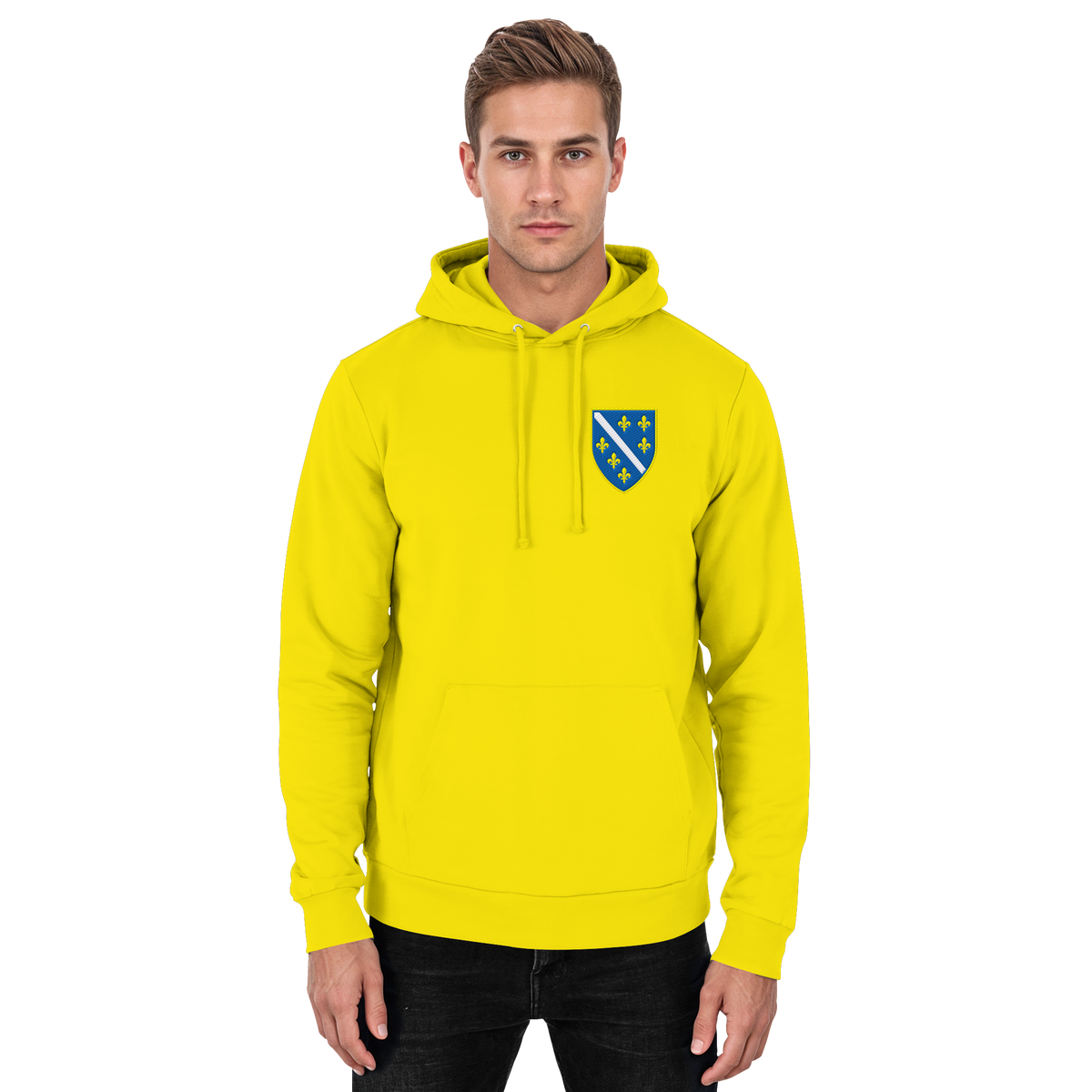 Bosnisches Wappen – Heimatliebe mit Stolz | Premium Stickerei - Basic Unisex Hoodie