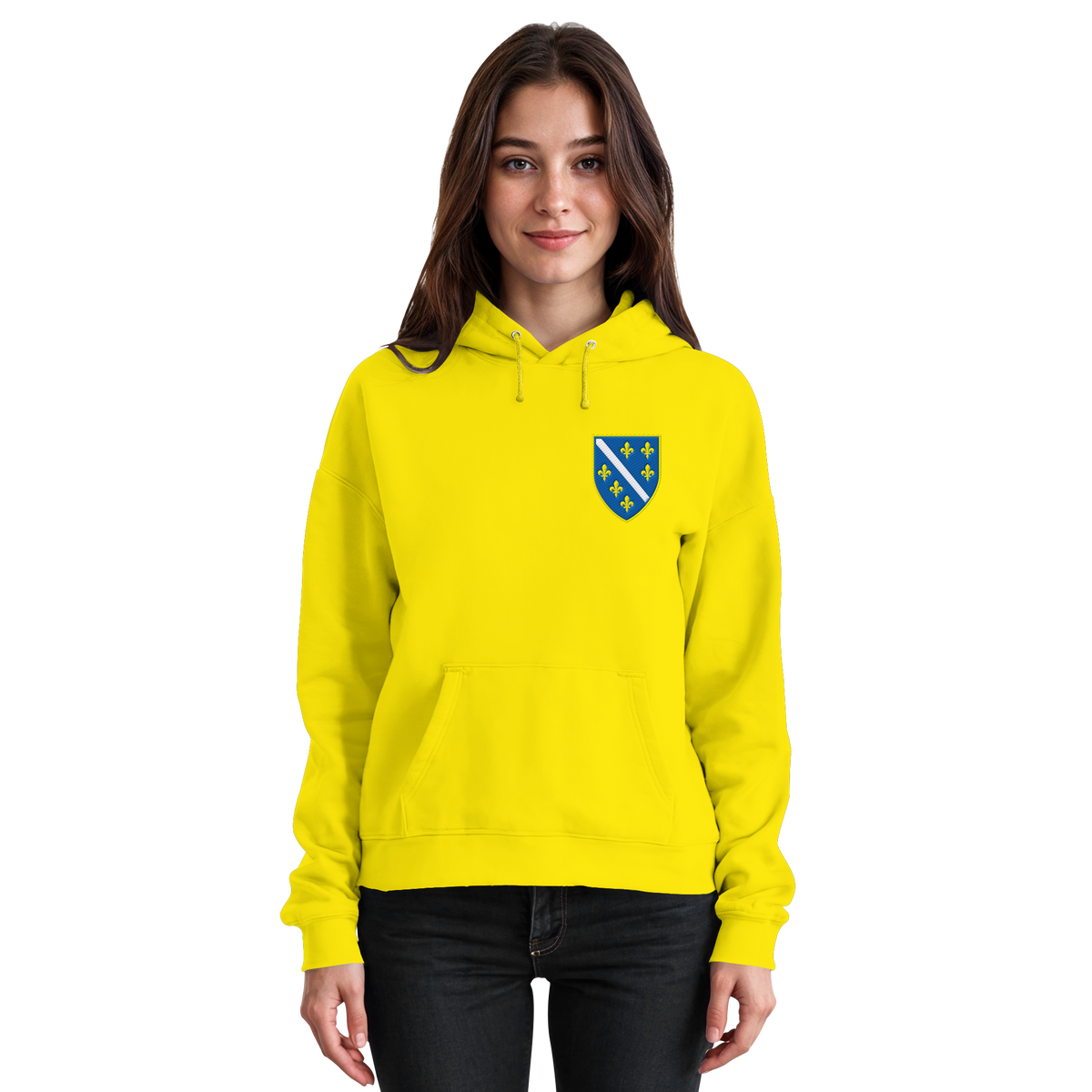 Bosnisches Wappen – Heimatliebe mit Stolz | Premium Stickerei - Basic Unisex Hoodie