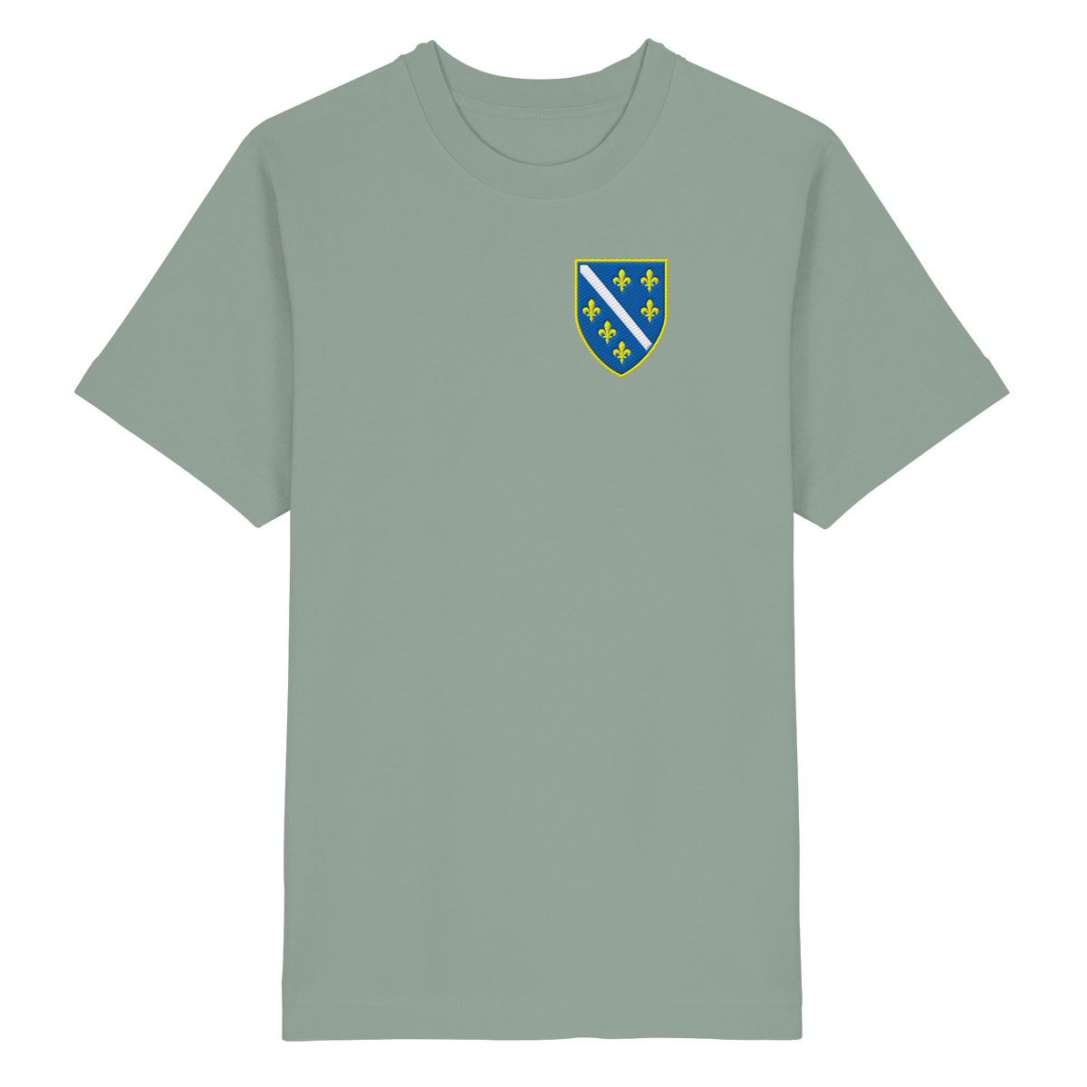 Bosnisches Wappen – Heimatliebe mit Stolz | Premium Stickerei - Heavy Oversized Organic Shirt