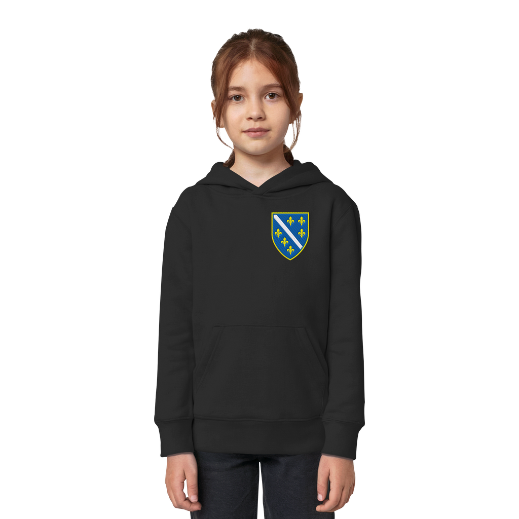 Bosnisches Wappen – Heimatliebe mit Stolz | Premium Stickerei - Kids Organic Hoodie