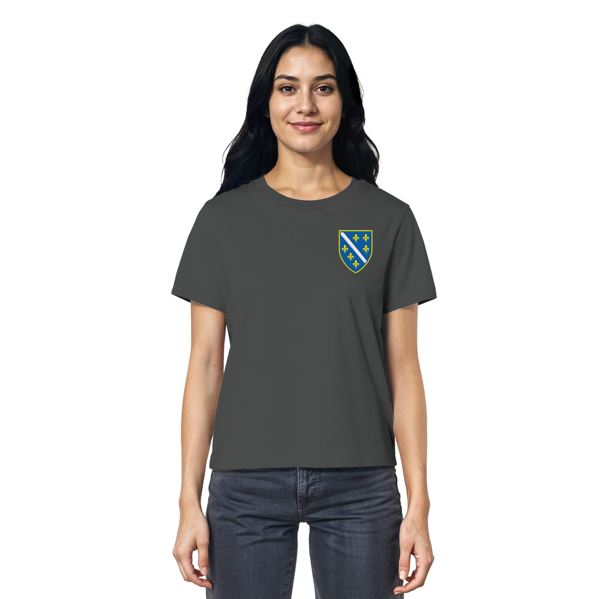Bosnisches Wappen – Heimatliebe mit Stolz | Premium Stickerei - Ladies Organic Shirt