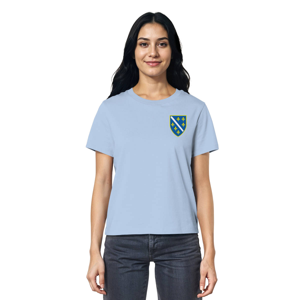 Bosnisches Wappen – Heimatliebe mit Stolz | Premium Stickerei - Ladies Organic Shirt