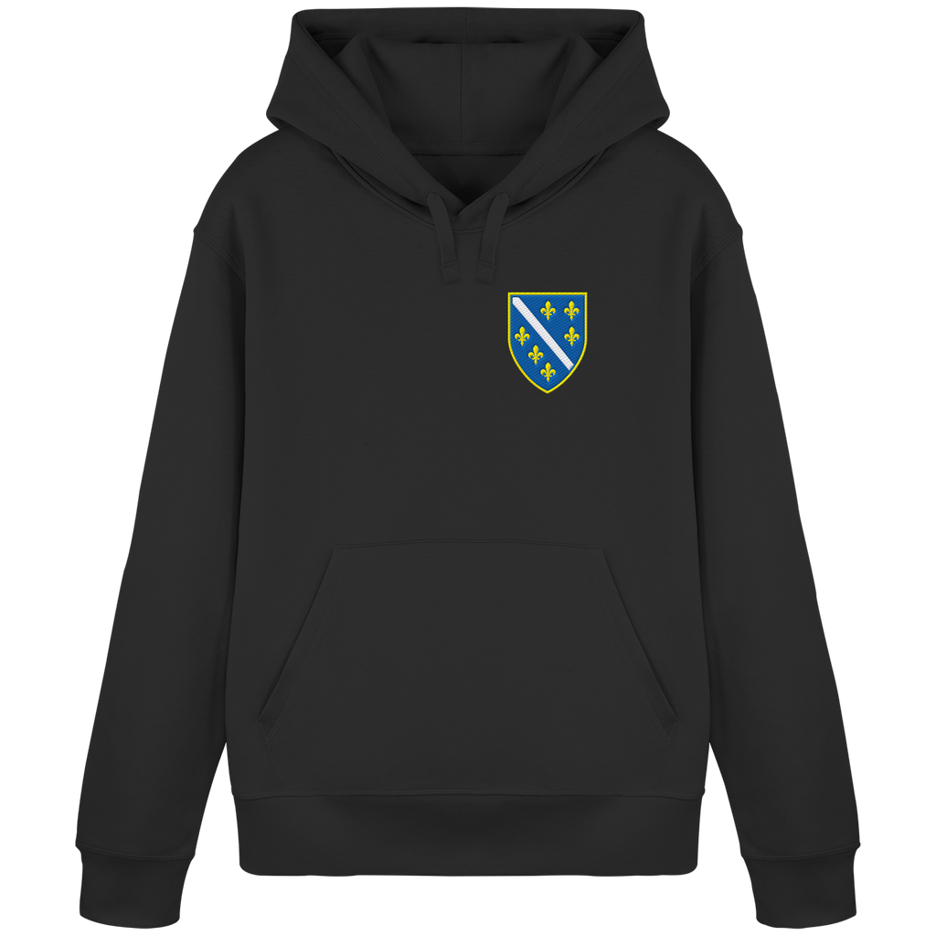 Bosnisches Wappen – Heimatliebe mit Stolz | Premium Stickerei - Organic Basic Hoodie