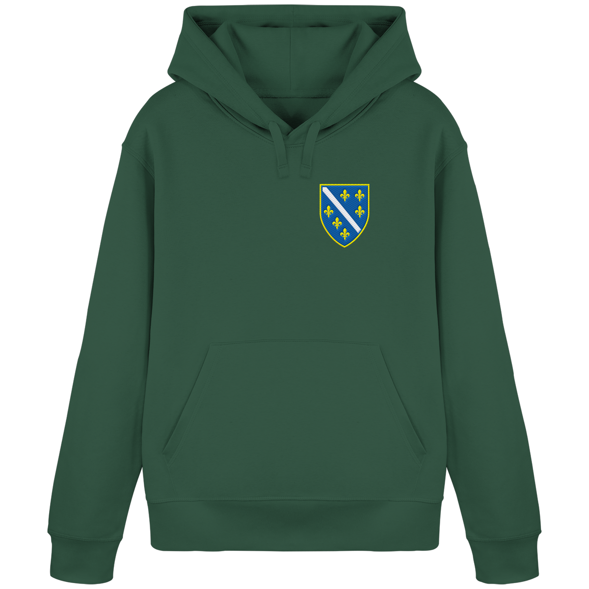 Bosnisches Wappen – Heimatliebe mit Stolz | Premium Stickerei - Organic Basic Hoodie
