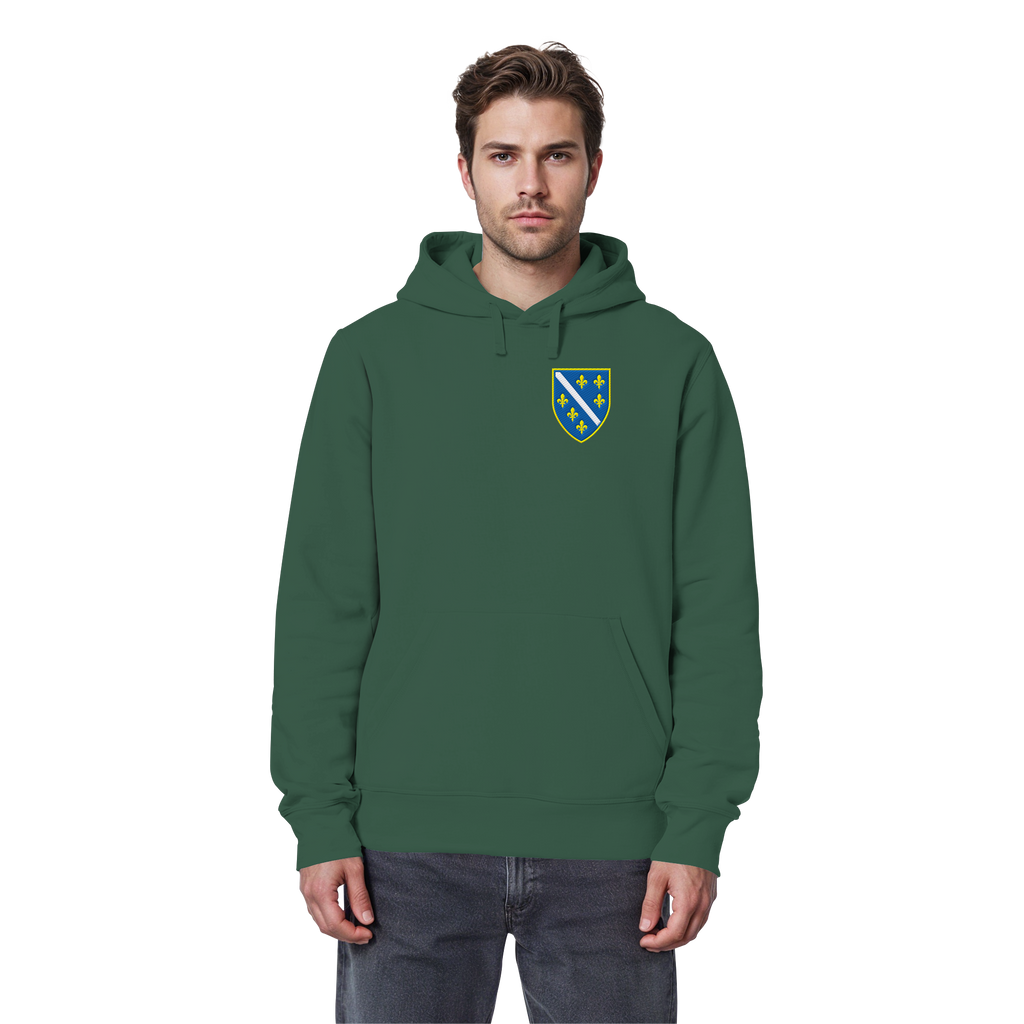 Bosnisches Wappen – Heimatliebe mit Stolz | Premium Stickerei - Organic Basic Hoodie