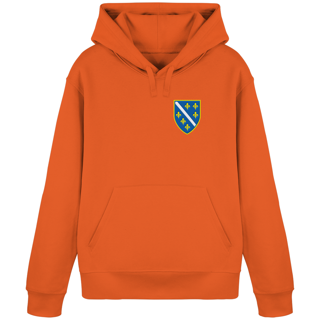 Bosnisches Wappen – Heimatliebe mit Stolz | Premium Stickerei - Organic Basic Hoodie