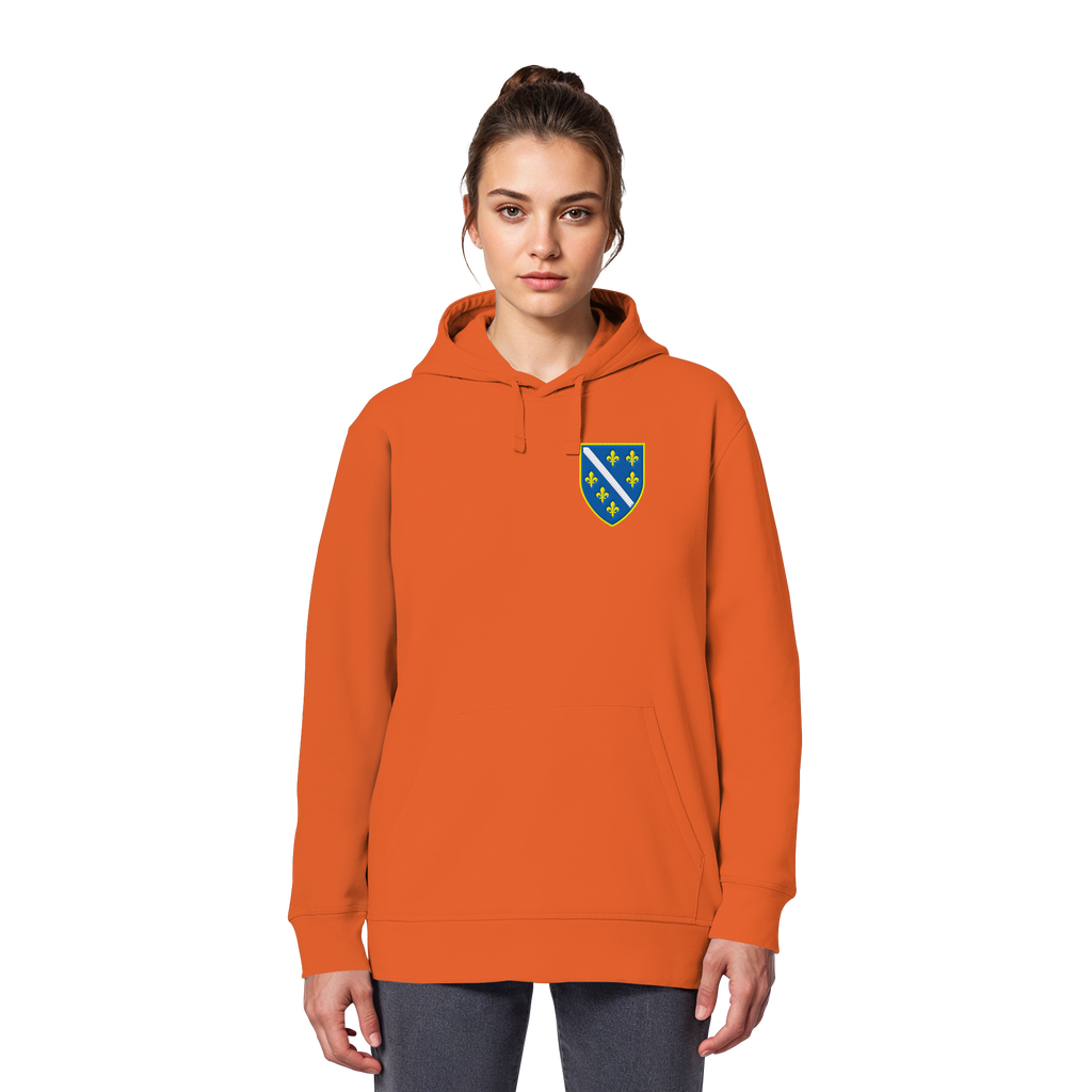 Bosnisches Wappen – Heimatliebe mit Stolz | Premium Stickerei - Organic Basic Hoodie