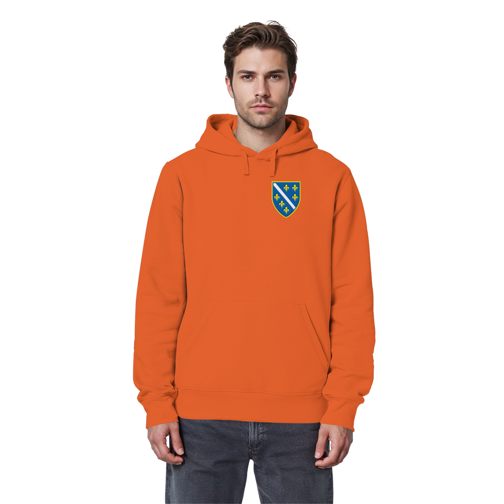 Bosnisches Wappen – Heimatliebe mit Stolz | Premium Stickerei - Organic Basic Hoodie