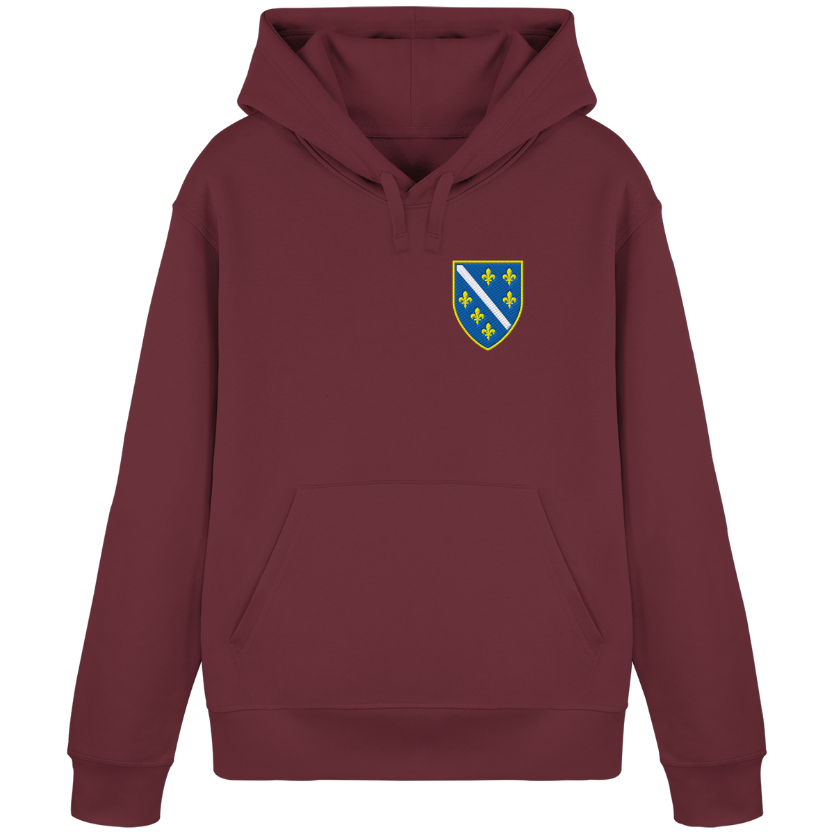 Bosnisches Wappen – Heimatliebe mit Stolz | Premium Stickerei - Organic Basic Hoodie