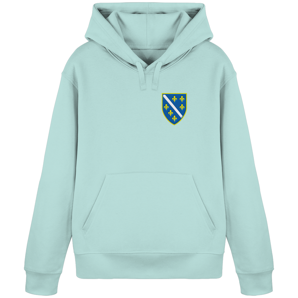 Bosnisches Wappen – Heimatliebe mit Stolz | Premium Stickerei - Organic Basic Hoodie