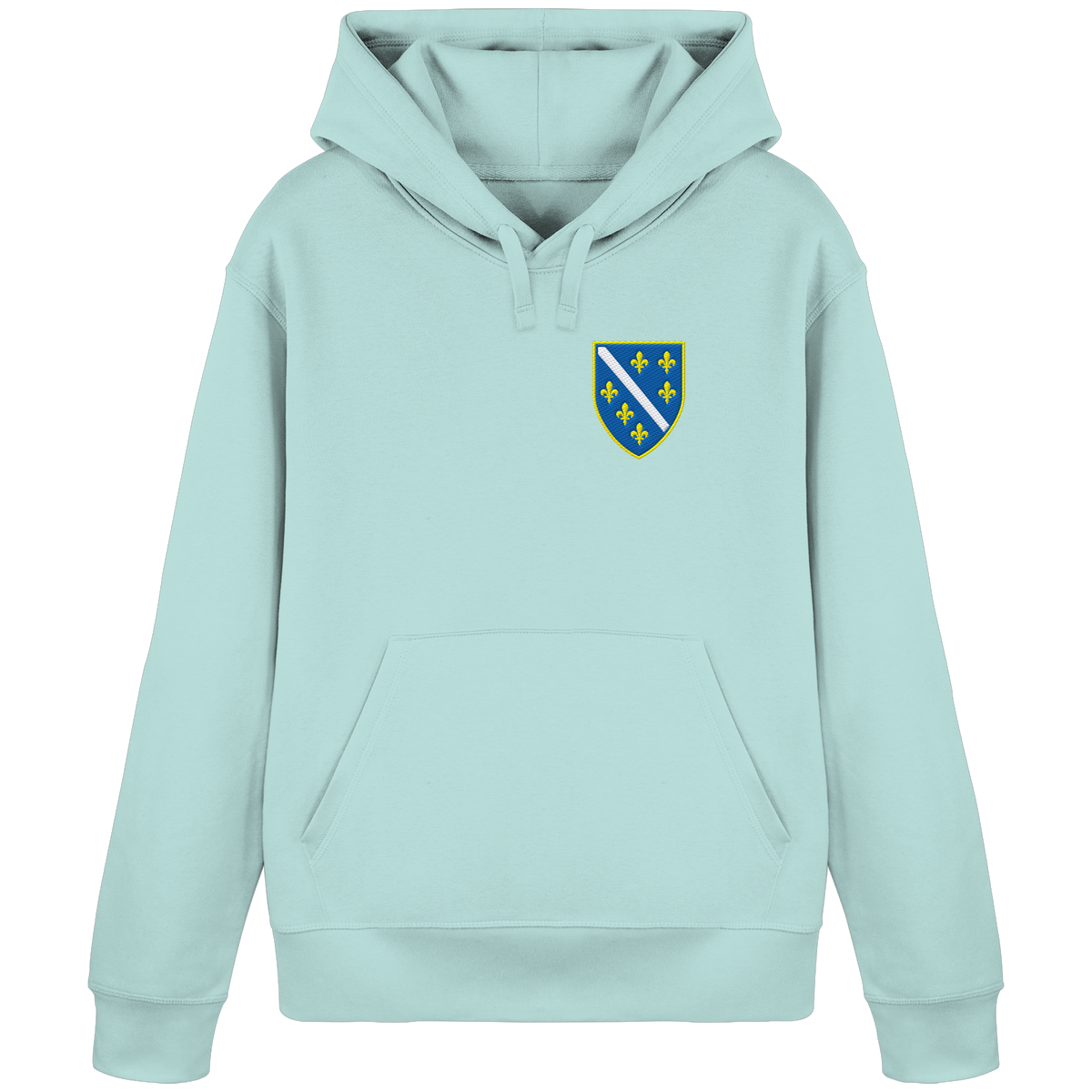 Bosnisches Wappen – Heimatliebe mit Stolz | Premium Stickerei - Organic Basic Hoodie