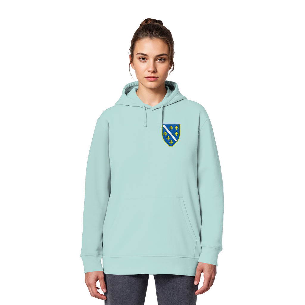 Bosnisches Wappen – Heimatliebe mit Stolz | Premium Stickerei - Organic Basic Hoodie